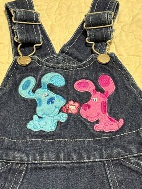 RARE Vintage 90’s Blues Clues TV Show Baby Girls Overall Dress Size 12 Months